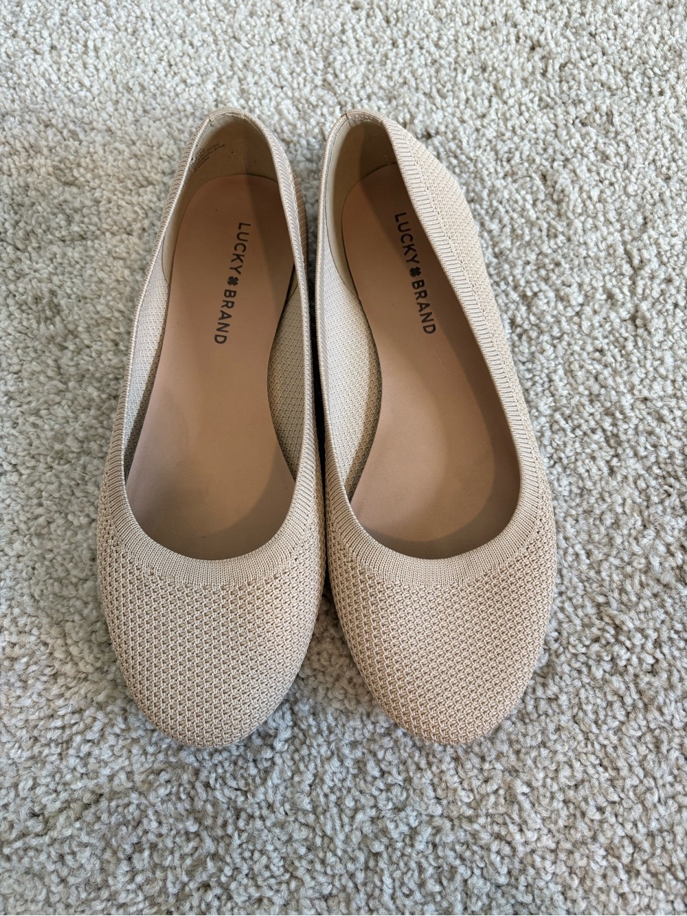 Lucky Brand Knit Ballet Flats in Beige Size 8.5 Feminine Classy Comfort Shoes
